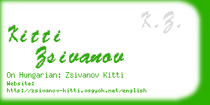 kitti zsivanov business card